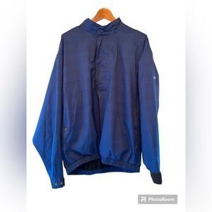 DryJoys by FootJoy Pullover Quarter Zip/Snap Jacket Blue/Black Size L Golf